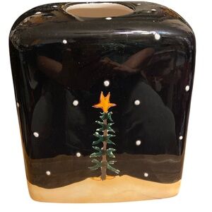 Certified International Black and Gold Holiday Kleenex tissue box